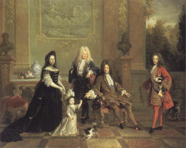 French school Louis XIV and his Heirs Norge oil painting art